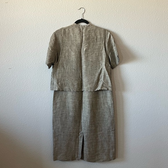 Vintage Oyako Linen Blend Dress and Vest Set - Picture 2 of 12